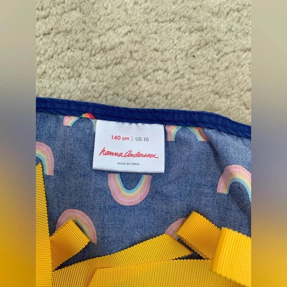 Hanna Andersson Size 140, 10, Pillowcase Rainbow Print Sun Dress